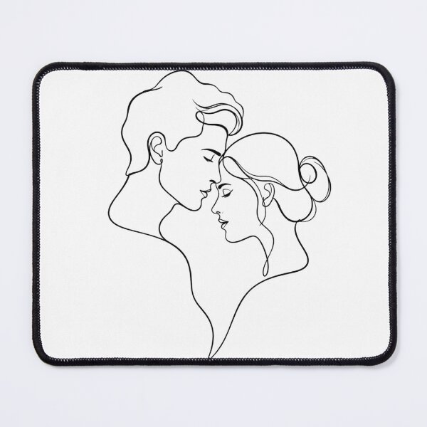 Item preview, "Romantic Couple Line Art: Minimalist Love Embrace" designed and sold by Nubian Style.