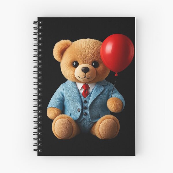 Item preview, Stylish Teddy Bear in Blue Suit Red Balloon 2 Shapes Mania designed and sold by Shapes-Mania.