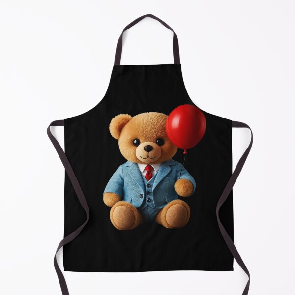Item preview, Stylish Teddy Bear in Blue Suit Red Balloon 2 Shapes Mania designed and sold by Shapes-Mania.