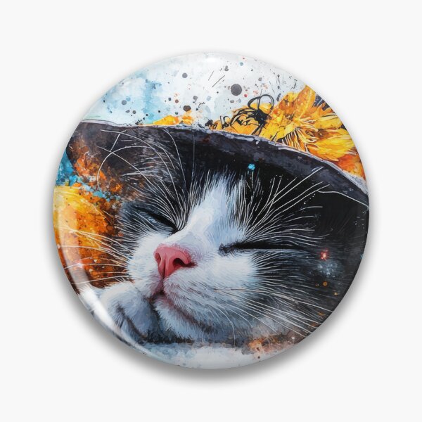 Item preview, Halloween Witch Cat with Pumpkin Watercolor designed and sold by EM-AIART.