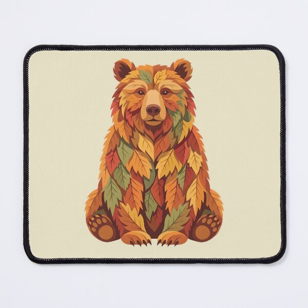 Item preview, Bear in fall outfit - Autumn vibes, seasonal leaves - Autumn design animals designed and sold by ParadoxParadox.