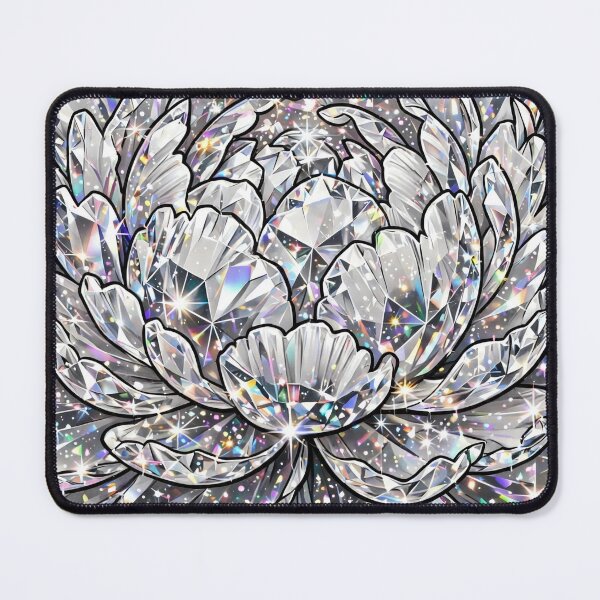 Item preview, Peony Crystal Sticker - White Diamond Peony Clear Crystal designed and sold by FineLineBotanical .
