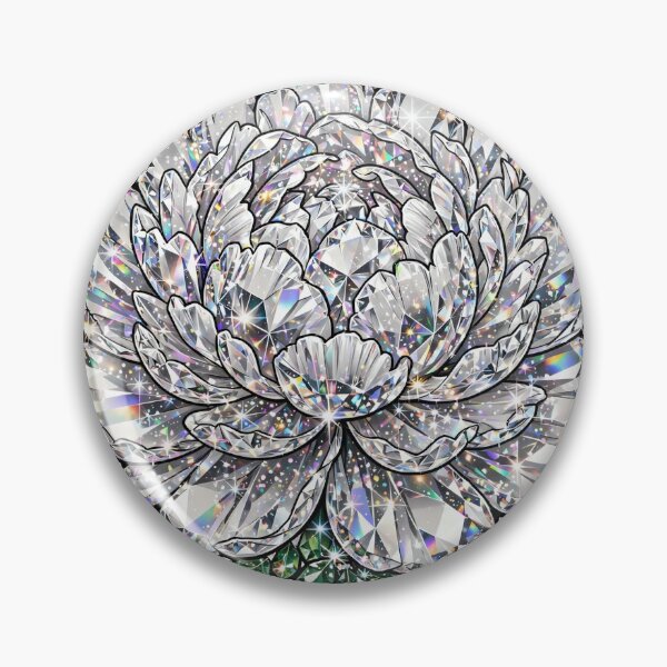 Item preview, Peony Crystal Sticker - White Diamond Peony Clear Crystal designed and sold by Crystal Critters .