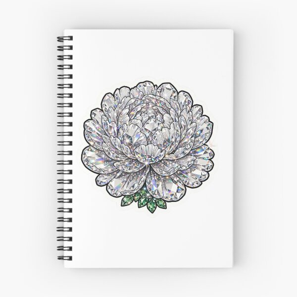 Item preview, Peony Crystal Sticker - White Diamond Peony Clear Crystal designed and sold by FineLineBotanical .