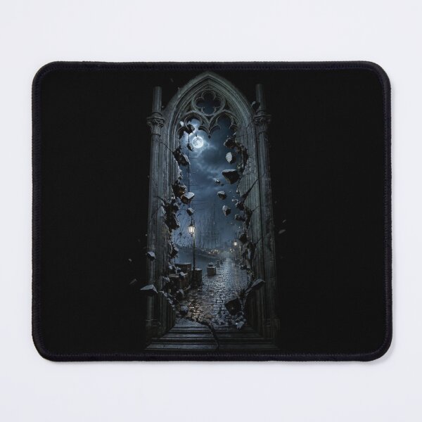 Item preview, Gothic Lancet Window Smashed Rainy Harbor Frame Graphic designed and sold by LazyDayzCo.