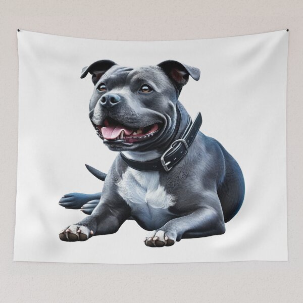 Item preview, Blue Staffy Portrait designed and sold by MaedK.