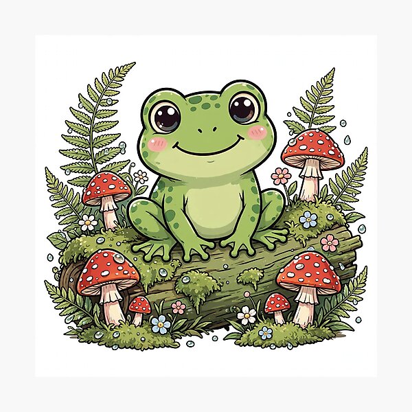 Item preview, Cottagecore Frog Mushrooms Cute designed and sold by The Oddball Supply Co..