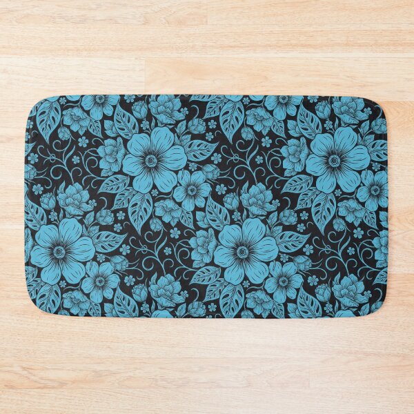 Item preview, Vivid Blue on Black Floral Pattern designed and sold by Greenbaby.