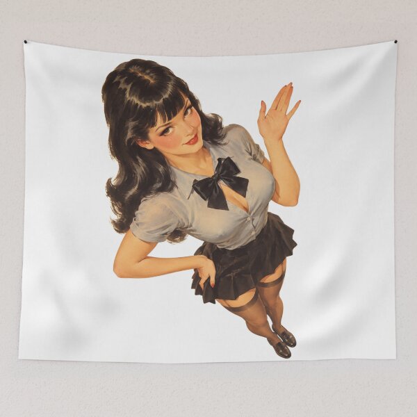 Item preview, Vintage Schoolgirl Pin Up – Retro College Girl designed and sold by Cosplayvintage.