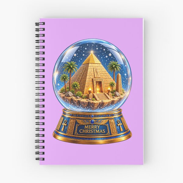 Item preview, Egyptian Christmas Snow Globe – Golden Pyramid Winter Wonderland designed and sold by NEFERSIGN.