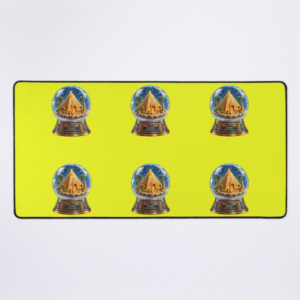 Item preview, Egyptian Christmas Snow Globe – Golden Pyramid Winter Wonderland designed and sold by NEFERSIGN.