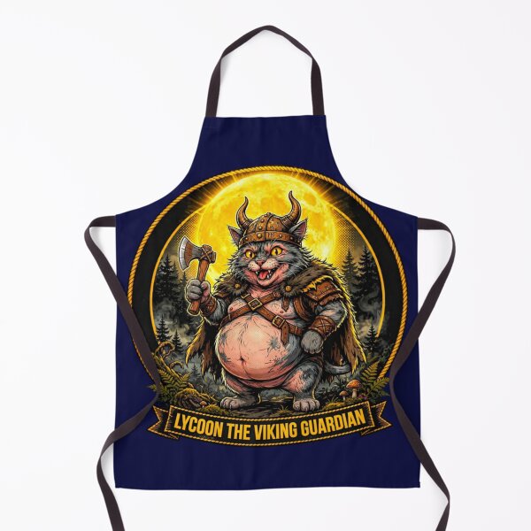 Item preview, Lycoon The Viking Guardian | Funny Fat Viking Cat | Chubby Norse Maine Coon Warrior Badge designed and sold by Ibrahimhema5.