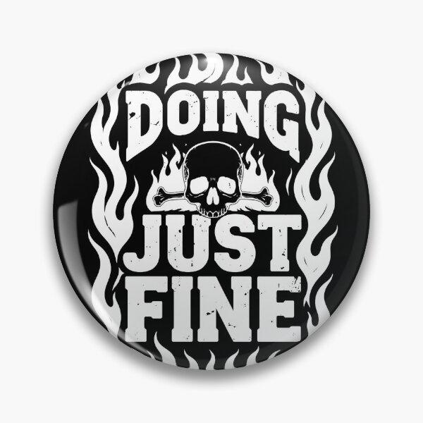 Item preview, Doing Just Fine Flaming Skull Graphic Tattoo Style designed and sold by MagicTheDog.
