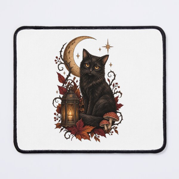 Item preview, Gothic Black Cat Autumn Moon Lantern designed and sold by  ADBIB Design.