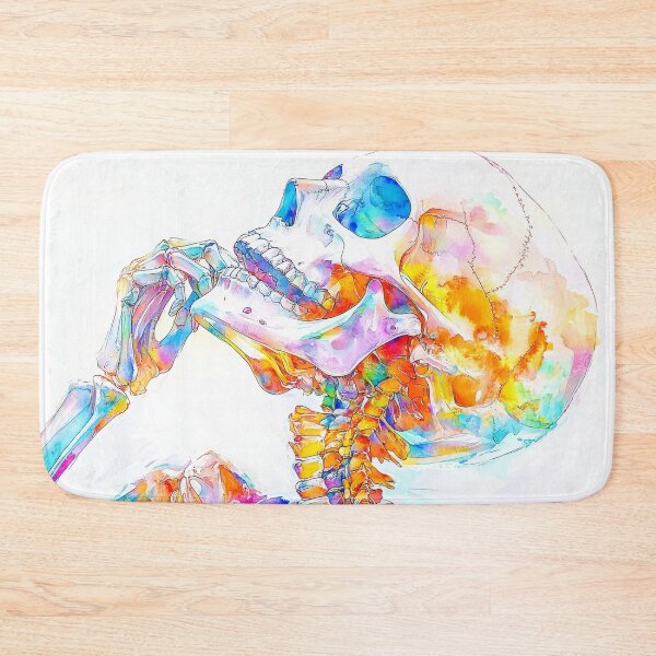 Item preview, Colorful Watercolor Skeleton – Gothic Anatomy Art designed and sold by EM-AIART.