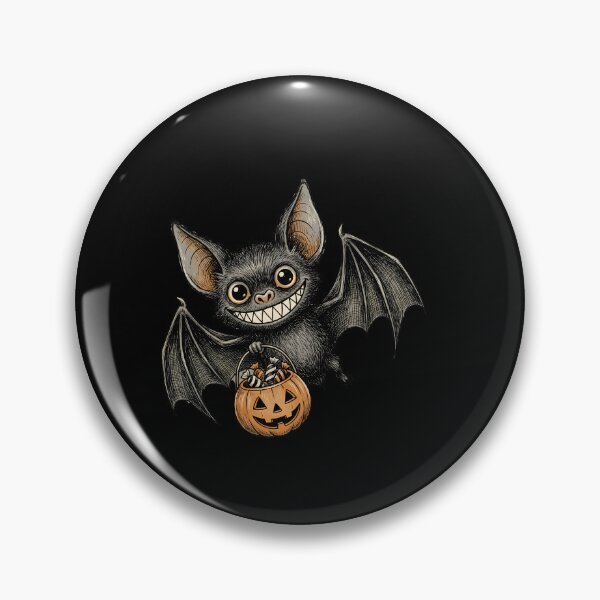 Item preview, Cute Halloween Bat Trick or Treating with a Pumpkin Candy Bucket designed and sold by w66aboo.