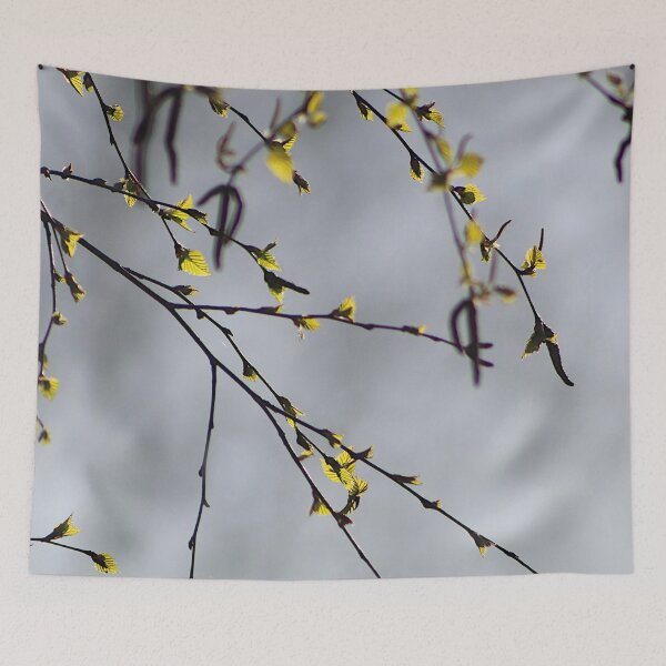 Item preview, Spring Birch Tree Branches Green Leaves Poster Art Print designed and sold by NestTshirt.
