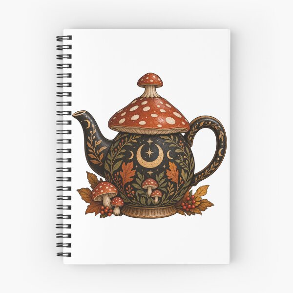 Item preview, Mystical Mushroom Teapot Autumn Botanical designed and sold by  ADBIB Design.