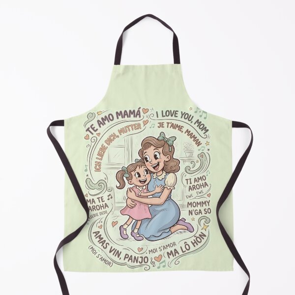Item preview, Vintage Illustration of Mother and Daughter Embracing - Retro - I Love You Mom designed and sold by HeloyPinter.