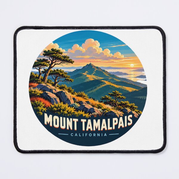 Item preview, Mount Tamalpais California Vintage Travel Sticker designed and sold by PIXEL POP DESIGNS - Beyond the Norm!.