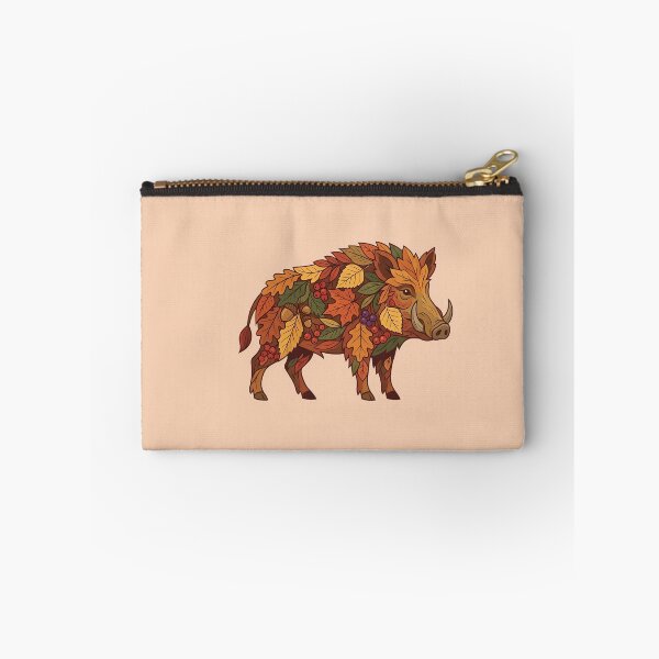 Item preview, Wild boar in fall outfit - Autumn vibes, seasonal leaves - Autumn design animals designed and sold by ParadoxParadox.