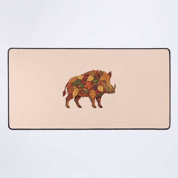 Item preview, Wild boar in fall outfit - Autumn vibes, seasonal leaves - Autumn design animals designed and sold by ParadoxParadox.