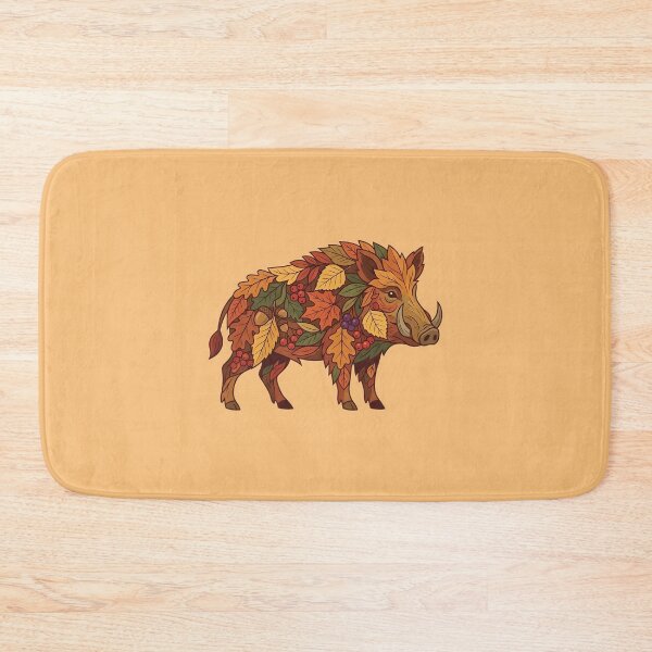 Item preview, Wild boar in fall outfit - Autumn vibes, seasonal leaves - Autumn design animals designed and sold by ParadoxParadox.
