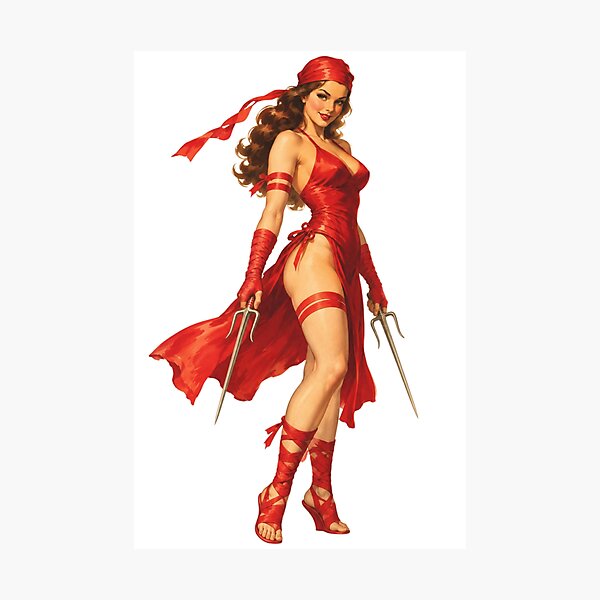 Item preview, Vintage Ninja Girl Pin Up – Retro Warrior Glamour designed and sold by Cosplayvintage.