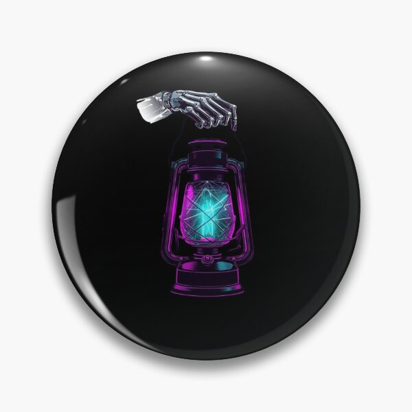 Item preview, Cyber Goth Skeleton Hand Neon Vintage Lantern designed and sold by LazyDayzCo.