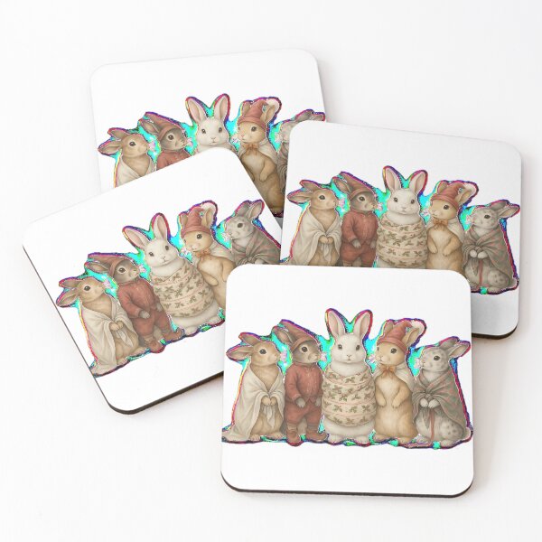 Item preview, The Cozy Bunny Club - Vintage Hygge Christmas Rabbit Squad designed and sold by HoMya.