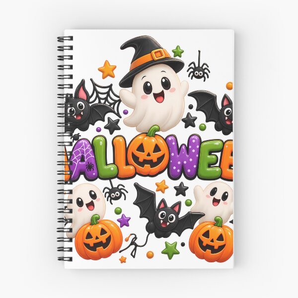 Item preview, Halloween Puffy 3D Fun - Cute Ghosts, Bats, Pumpkins & Spiders with Colorful Bubble Letters | Spooky Cute Halloween Party PNG designed and sold by HoMya.
