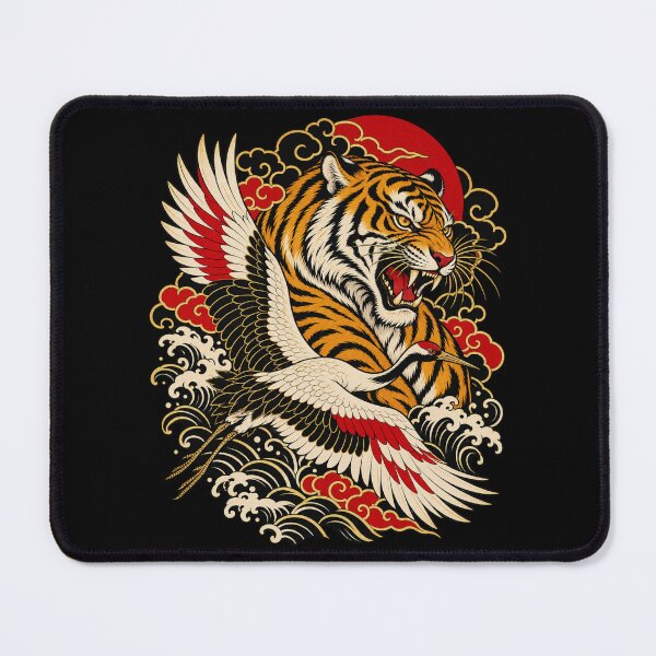 Item preview, Japanese Tiger Crane Irezumi Neo Traditional Tattoo Art designed and sold by AmiGraph.