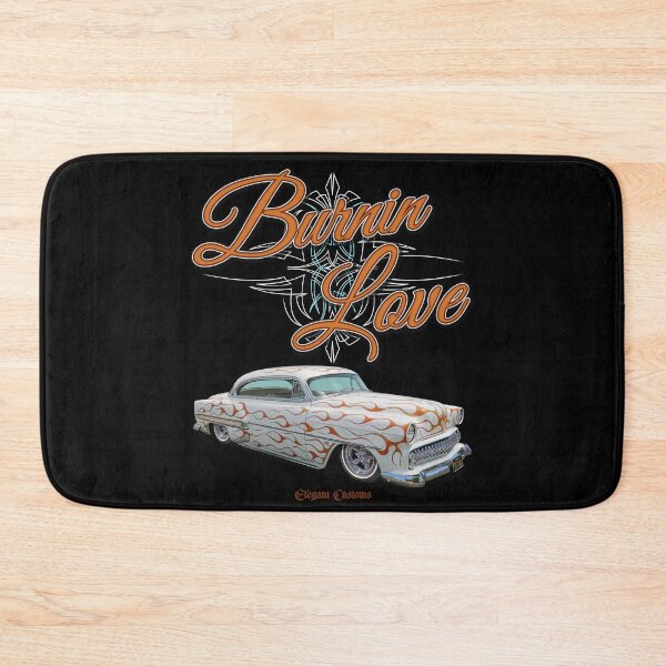 Item preview, 1954 BelAir Burnin Love with text - Lowrider, Kustom, Hot Rod, Muscle Car designed and sold by Elegant Customs.