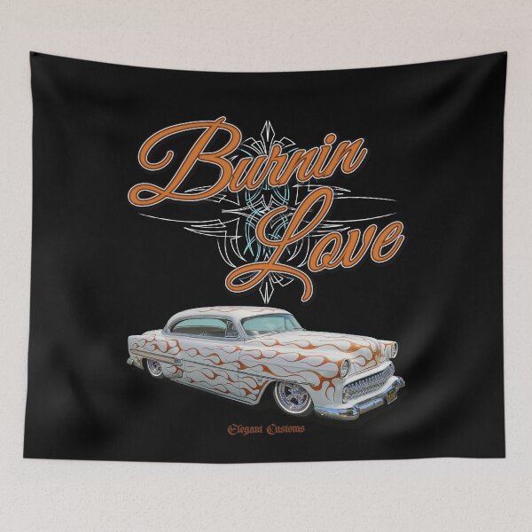 Item preview, 1954 BelAir Burnin Love with text - Lowrider, Kustom, Hot Rod, Muscle Car designed and sold by Elegant Customs.