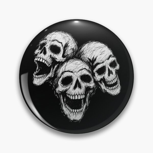 Item preview, Three Skulls Scribble Line Drawing designed and sold by SassCity.