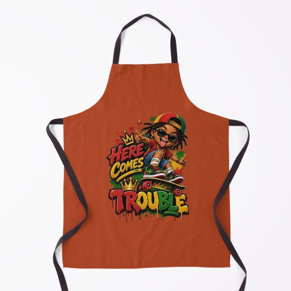 Item preview, Here Comes Trouble Rasta Skate Kid Cartoon designed and sold by digitalbob60.