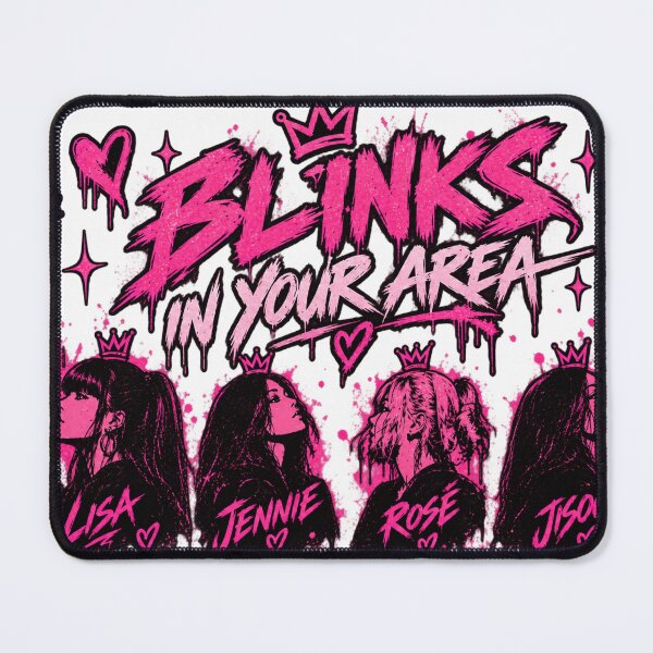 Item preview, BLINKS In Your Area – Pink Black Graffiti K-Pop Mural Fan Art designed and sold by storeAC.