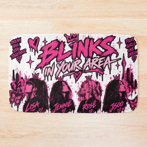 Item preview, BLINKS In Your Area – Pink Black Graffiti K-Pop Mural Fan Art designed and sold by storeAC.