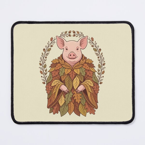 Item preview, Pig in fall outfit - Autumn vibes, seasonal leaves - Autumn design animals designed and sold by ParadoxParadox.