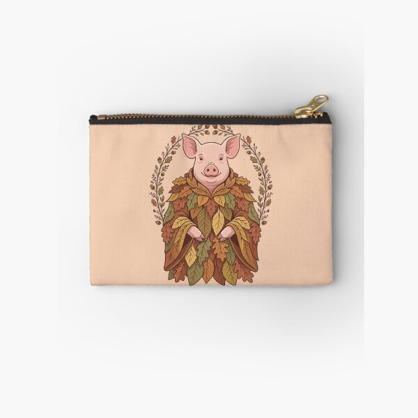 Item preview, Pig in fall outfit - Autumn vibes, seasonal leaves - Autumn design animals designed and sold by ParadoxParadox.