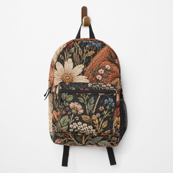 Item preview, Embroidered Red Fox in Moonlit Wildflower Garden designed and sold by Gold Turtle  Lina.