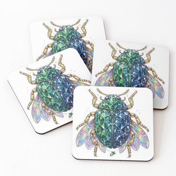 Item preview, Jewel Beetle Crystal Sticker - Emerald Sapphire Diamond Bug designed and sold by FineLineBotanical .