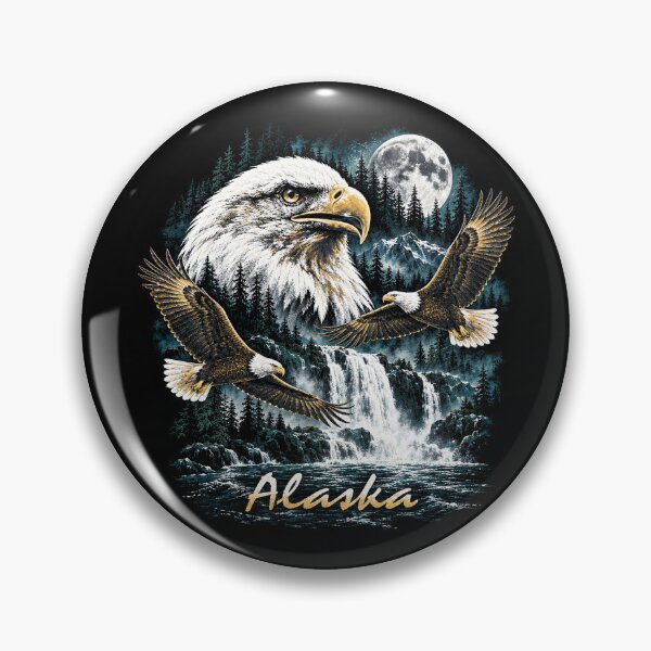 Item preview, Alaska Bald Eagles Moonlit Wilderness designed and sold by SassCity.