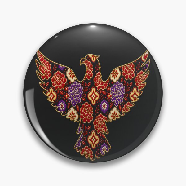 Item preview, 3D Ornate Floral Phoenix Emblem & Seamless Pattern designed and sold by Breezes-of-Ida.