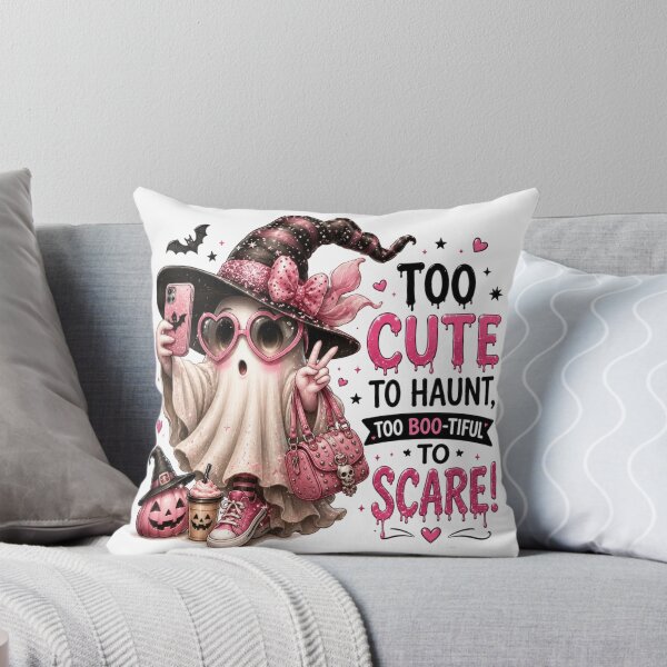 Item preview, Too Cute to Haunt – Pink Halloween Ghost Witch Design designed and sold by AVJDesigns.