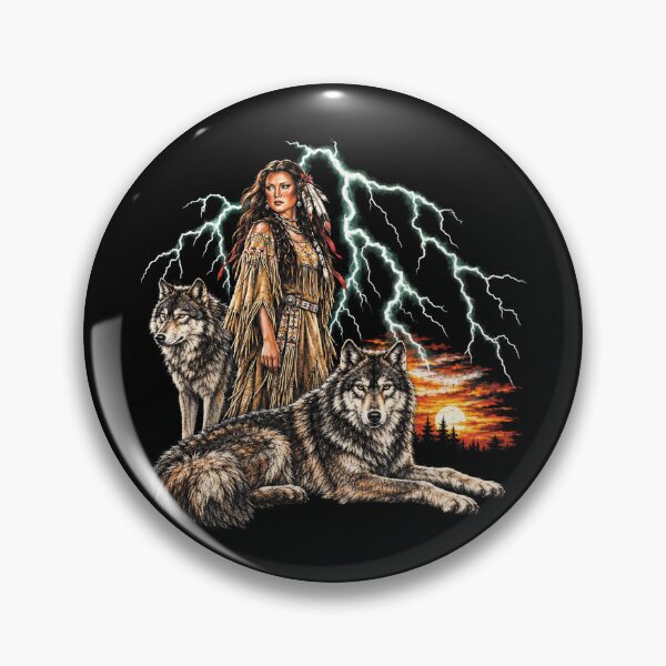 Item preview, Spirit Woman with Wolves and Lightning designed and sold by SassCity.