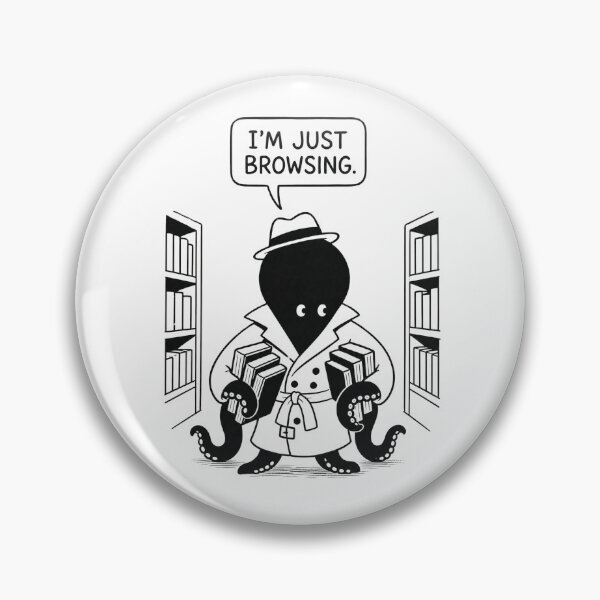 Item preview, I'm Just Browsing – Funny Octopus Bookworm – Relatable Library Humor Art Tee designed and sold by bobscraze.
