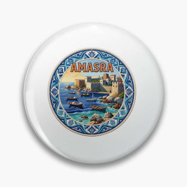 Item preview, Amasra Turkey Black Sea Harbor Fortress Embroidered Patch Sticker designed and sold by Imaginarium of Chaos falcon88 .