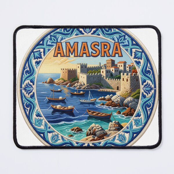 Item preview, Amasra Turkey Black Sea Harbor Fortress Embroidered Patch Sticker designed and sold by Imaginarium of Chaos falcon88 .