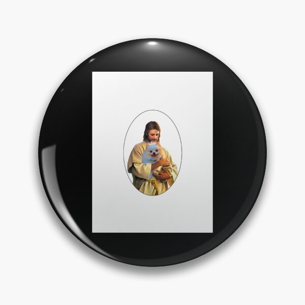 Item preview, Jesus Holding a Cute Pomeranian Dog  designed and sold by Janycabresok.
